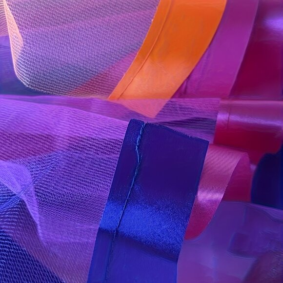 Girls' Rainbow Tulle Skirt, Party Style, Colorful Mesh Dance Tutu With Satin Bow - Picture 5 of 7